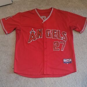 Majestic Red Angels Baseball Jersey